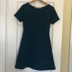 Tulle teal short sleeved A-line dress